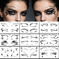 Autocollants de tatouage pour le visage et les yeux effet laser arc-en-ciel OEM ODM, longue durée, résistants à la transpiration, pour la vente en gros et la personnalisation