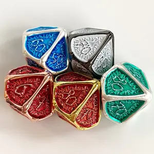 7 Stuks Metalen Kleur Zeven Nerf Set Multi-Side Game Dnd Metalen Dobbelstenen