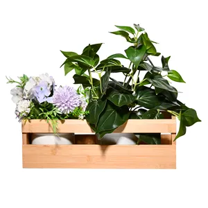 High Quality Multifunctional Succulent Organic Bamboo Planter Box With Low Water Content For Outdoor Flowers