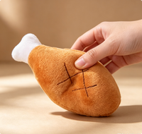 Jouet pour chien en peluche, double os en forme de cuisse de poulet, qui couine, jouet pour chaton et petit chien, pour le nettoyage des dents, résistant aux morsures, compagnon de sommeil pour animaux de compagnie