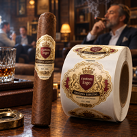 Étiquettes de cigares de luxe personnalisées, étiquettes de cigares en relief avec estampage à chaud, fabrication directe en usine, impression OEM