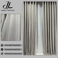 Rideau de fenêtre en polyester jacquard à œillets, occultant total, isolant thermique et phonique, écologique, aspect luxueux, couleur unie, pour l'export en gros