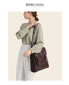 <b>Backpack</b> Purse for <b>Women</b> Fashion Convertible Satchel Handbags <b>Large</b> Capacity Travel Vintage Genuine Leather Bookbag Multipurpose - Product Image 5