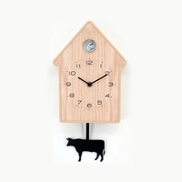 Horloge murale unique et moderne en forme de nichoir à oiseaux avec pendule en forme de cerf, décoration murale pour la maison, salon, chambre, cuisine