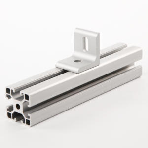 Produsen China 6005 Braket Bentuk L 2 Lubang untuk Profil Aluminium 40*40mm dengan Slot T 20 30 40 25 Braket Berlubang - Product Image 1