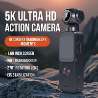 Caméra de poche portable, caméra de photographie intelligente avec suivi du visage, caméra de poche WiFi pour vlogging, cyclisme en extérieur, caméra de sport