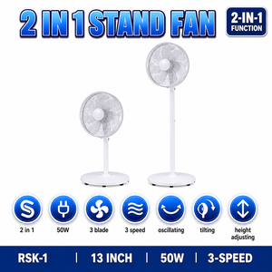 Ventilador de Pie y de Mesa 2 en 1 Rihuang de Diseño Moderno con 3 Velocidades y Control de 16 Pulgadas para el Hogar, Dormitorio, Sala de Estar y Oficina - Product Image 5