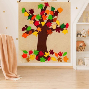Personnalisé Thanksgiving Velcro Feuilles Feutre Plat Sticker Mural <span class=keywords><strong>Maternelle</strong></span> Décoration Murale Collage Enfants Feutre Artisanat Kits - Product Image 4
