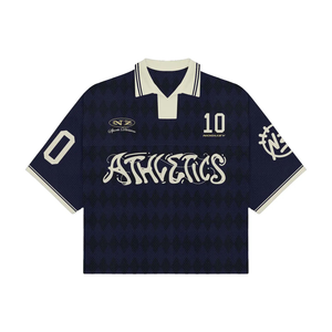 通気性のあるカスタムレトロフットボールジャージー、ヴィンテージサッカーファッションストリートウェア、100％ポリエステル、半袖、夏用 - Product Image 3