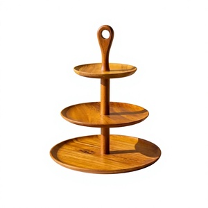 Wooden Multi-Layer Three-<b>Tier</b> <b>Cake</b> Stand Handmade Rustic Dessert Display Holder Pedestal Eco-Friendly Dishwasher Safe Customized - Product Image 1