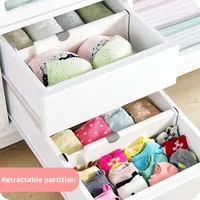 Organisateur de tiroir extensible multifonctionnel pour chaussettes et sous-vêtements, séparateurs réglables pour vêtements
