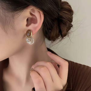 Trending stile coreano di lusso argento Clip-On orecchini luna croce cuore Design vendita calda per ragazze e donne all'ingrosso - Product Image 2