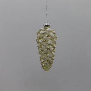 Adorno Navideño de Cristal con Piñas de Pino Colgantes en Dorado Personalizado - Product Image 2