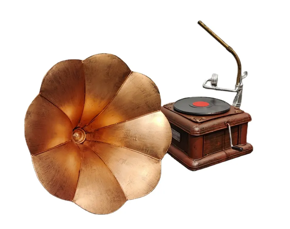 Grammofono antico dal Design multiplo con attrezzatura per registratore in ferro e antico per la decorazione domestica grammofono