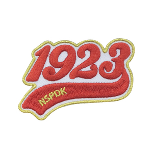 1923 여학생 클럽 클럽 패치에 재봉에 사용자 정의 철 의류 골드 금속 패치 자수 로고 - Product Image 1