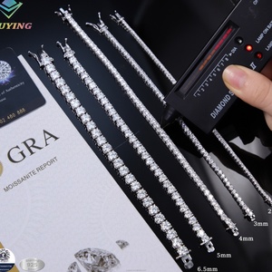 สร้อยข้อมือเทนนิสประดับเพชรโมอิสซาไนต์สี D ระดับ VVS ชุบทองบนเงินแท้ พร้อมใบรับรอง GRA - Product Image 5