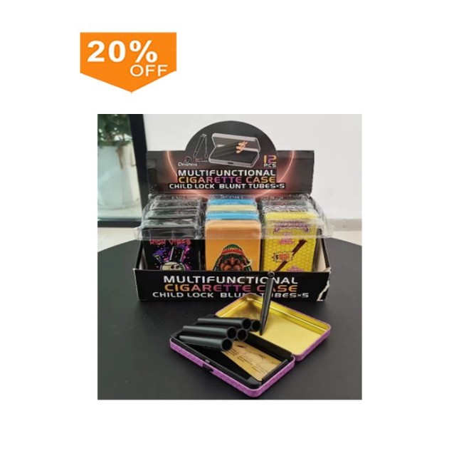 Fashion Design Metal Cigarette Case Smok Custom Logo Elegant Tobacco Cigarette Case Box Wholesale