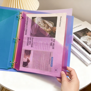 A4 Kích thước Color Index Tab 3-lỗ 8-trang <span class=keywords><strong>PP</strong></span> văn phòng không thấm nước thư mục tập tin với vòng bên trong chất kết dính - Product Image 4