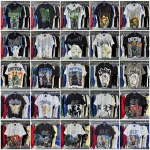 T-shirt <span class=keywords><strong>in</strong></span> cotone con collo alto MIXED EMOTION, stampa retrò, strass termoadesivi, lettere, alla moda, stile streetwear, casual, hip hop - Product Image 6