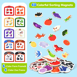 ערכת מיון צבעים וצורות של ג'ויקאט טויס לילדים, עץ, מגנטים, התאמת מדבקות מגנטיות, אותיות, לגיל הרך, למידה חינוכית - Product Image 3