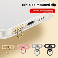 Entretoise de fixation latérale pour cordon de téléphone, mini-clip en acier inoxydable, connecteur métallique ultra-fin à trou unique, avec patin adhésif arrière