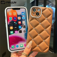 Étui PinJun de luxe en TPU antichoc avec diamants pour iPhone 16 Pro Max