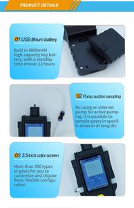 Detector de Gás Portátil com Sucção: <span class=keywords><strong>Monitor</strong></span> de Gás Combustível e Oxigênio para Detecção de Vazamentos Industriais LEL O2 - Product Image 6