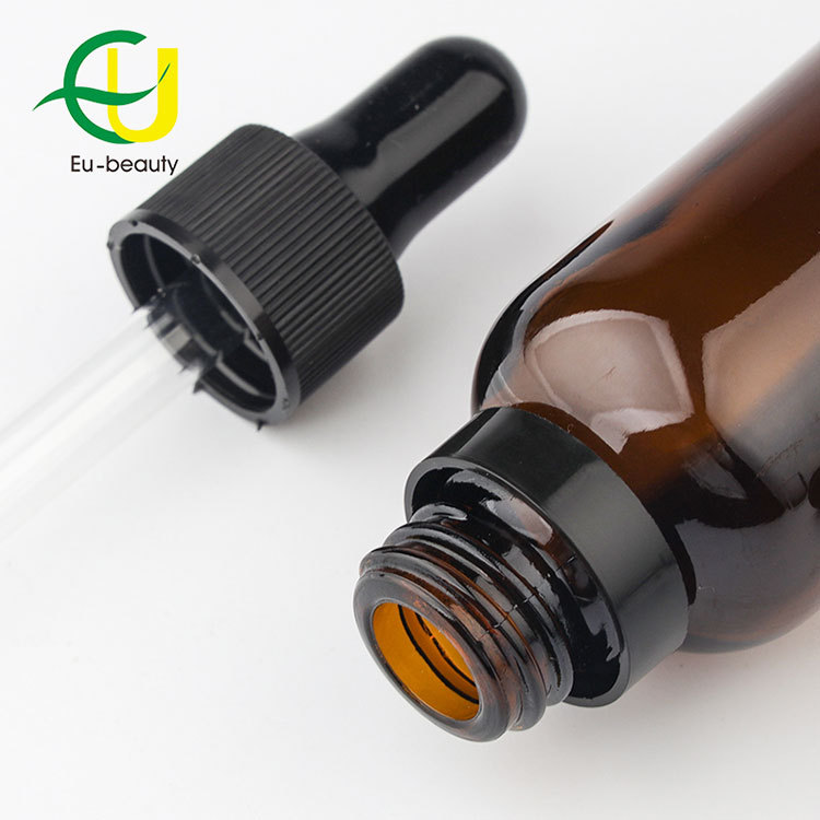 Plastic Glass Dropper For Essential Oil Bottle Aluminum Dropper With Glass Pipette/