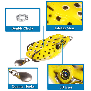 Señuelos de rana Popper, cebos blandos para cabeza de serpiente, lubina, pesca de rana flotante en superficie, 13g, 8cm - Product Image 4
