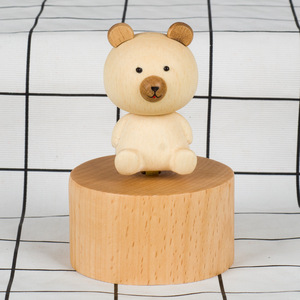 Mini caja de música de madera creativa, adornos de regalo de Navidad de madera maciza con pequeño Panda y mono <span class=keywords><strong>para</strong></span> niños - Product Image 6