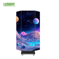 Affiche LED pliable P1.86 GOB 3 volets, affichage couleur pleine, garantie 1 an, luminosité 700 cd, pour centre commercial, éducation