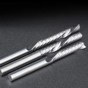 6mm CNC Single Flute Tungsten Steel Milling Cutter Spiral Acrylic Router Drill Bits Acrylic End Mills