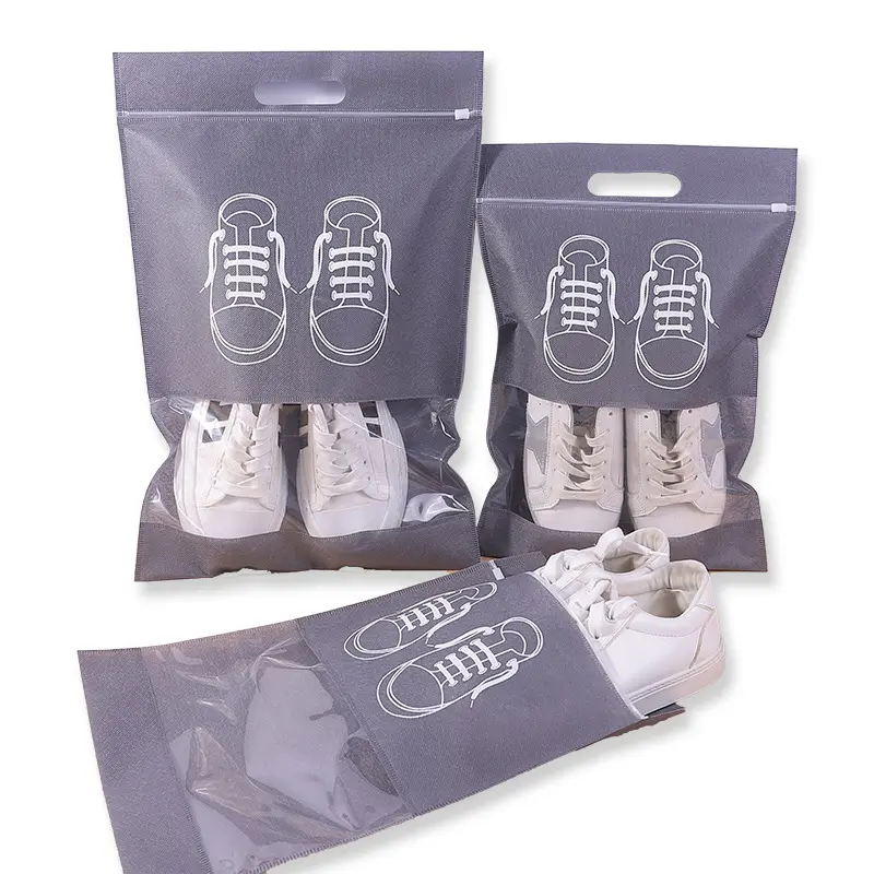 Прозрачный портативный мешок для обуви на шнурке, органайзеры для хранения, упаковка, Нетканый мешок для путешествий с защитой от пыли, сумки для обуви
