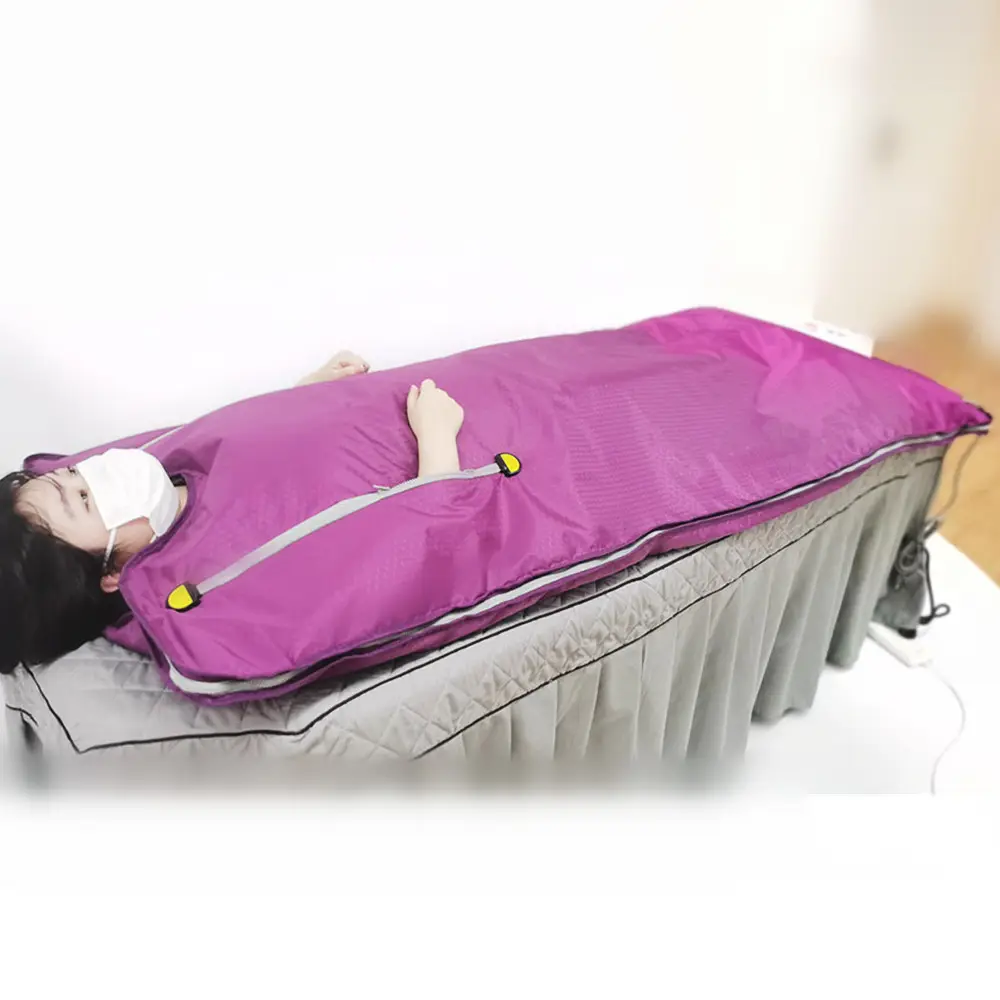 पोर्टेबल सौना कंबल हीटिंग शरीर बड़े पैमाने पर वजन घटाने और detox स्पा के लिए चिकित्सा 2 जोन दूर अवरक्त सॉना कंबल