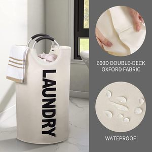 Modern Laundry <b>Hamper</b> Foldable Basket with Sturdy Handles and Water-Resistant Oxford Fabric - Product Image 2