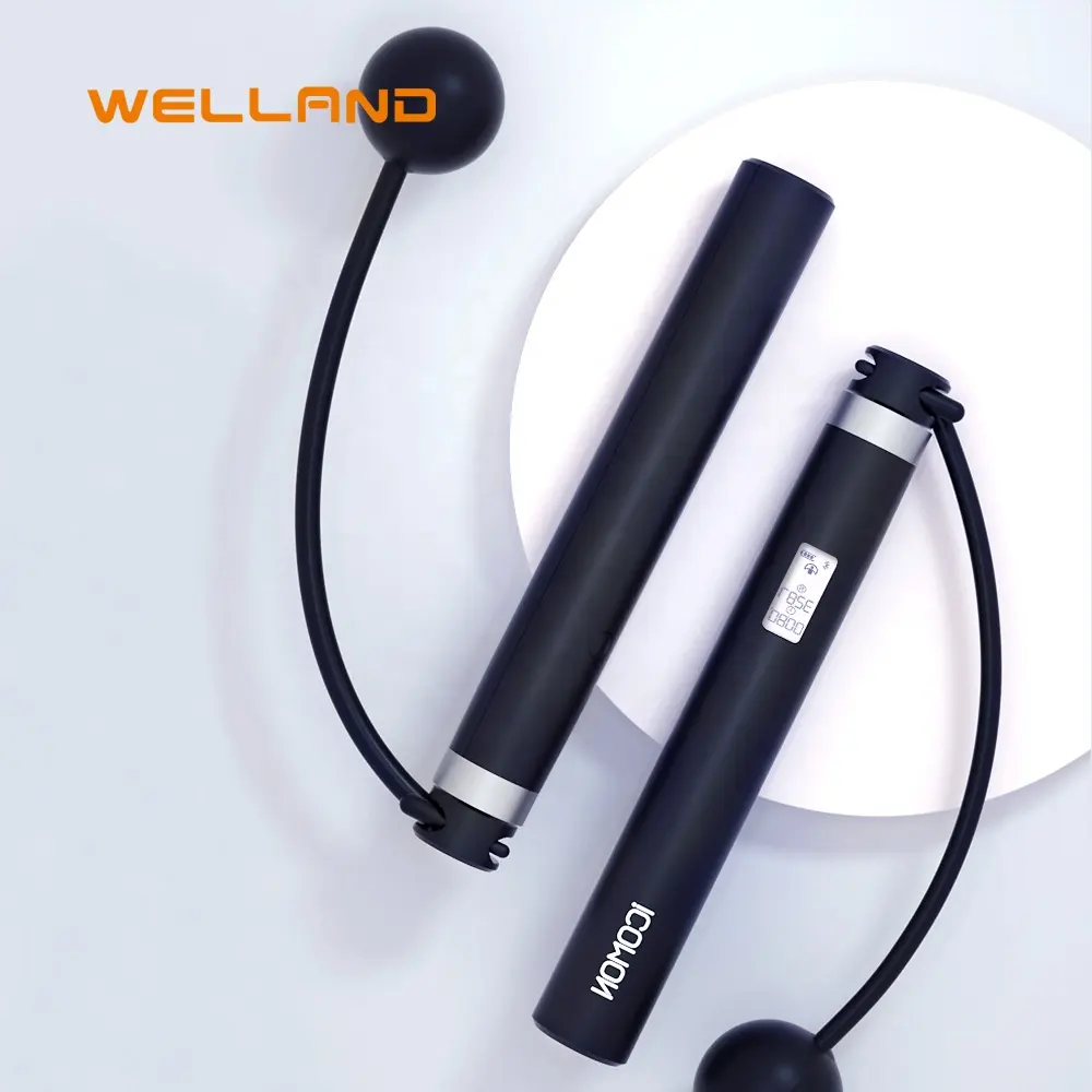 Smartwelland Professional Jump Rope Digital Smart App Connected Counter LCD Wireless Skipping Rope