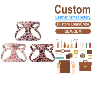 Arnés de Cuero PU Personalizado para Perro, Chaleco Ajustable con Estampado Animal, Estilo Lindo para Razas Pequeñas, Cierre de Hebilla para Perros - Product Image 1