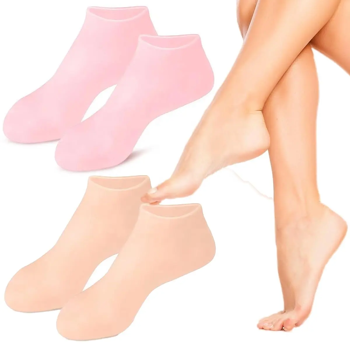 Hot Selling Silicone Moisturizing Socks Foot Care Softening Dry Cracked Feet Rough Skins Anti Slip Aloe Socks Spa Gel Socks