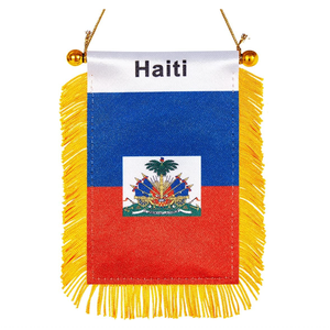 Drapeau de pays du Nigeria imprimé double face de haute qualité Mini bannière frangée à accrocher à la fenêtre de la <span class=keywords><strong>voiture</strong></span> - Product Image 4