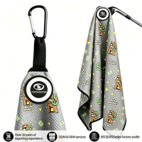 Serviette de golf personnalisée avec logo, en microfibre, magnétique, pour caddie