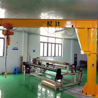 Grue à flèche cantilever rotative à 220 degrés de 0,5 tonne, 1 tonne, 2 tonnes avec palan électrique