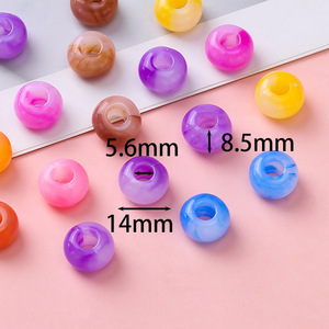 Acrylic Jelly Colored Gradient Large Hole Barrel <b>Beads</b> Loose <b>Beads</b> For Bracelet Making DIY Jewelry Accessories - Product Image 2