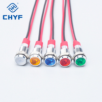 CHYF 6MM 8MM 10MM 12mm Bleu 24V LED Lampe pilote en acier inoxydable avec pieds à vis IP66/IK08 pour panneau