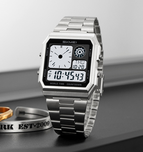 SKMEI 2353 crear logotipo reloj de zona horaria mundial 5 alarma reloj deportivo para hombre Tienda de pulsera electrónica para relojes en línea - Product Image 1