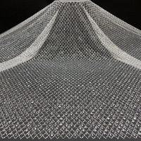 Tissu en polyester léger 100% tricoté, style européen, avec broderie de perles de cristal 3+7mm, pour robes simples