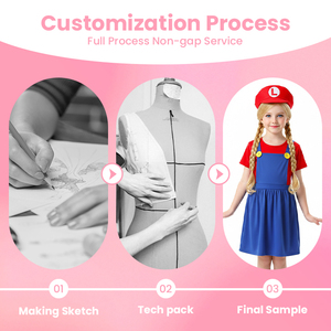 ชุดคอสตูมมาริโอ้ ลุยจิ ซูเปอร์บรอส สำหรับเด็ก แบบสั่งทำพิเศษ สีแดง สีเขียว หมวก หนวด ชุดเอี๊ยมสีน้ำเงิน หรือชุดเดรส - Product Image 3