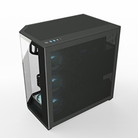 Boîtier d'ordinateur de jeu ATX Full Tower TG Glass Window avec ventilateurs RGB, support de refroidissement à eau 360 mm, construction en acier