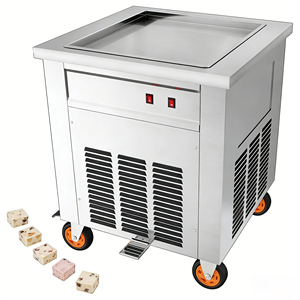 Machine à glace roulée commerciale à double zone de refroidissement pour une production élevée, équipement professionnel pour les boutiques de desserts. - Product Image 1