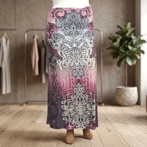Faldas Maxi Casuales y Sexys con Estampado Floral para Mujer, Tallas Grandes, con Decoración de Flores, Venta al Por Mayor - Product Image 3