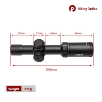 Lunette de visée Cuinfi 1-6x24 IR SFP LPVO avec verre HD, réticule à illumination rouge, étanche, antichoc, tactique, pour la chasse en plein air